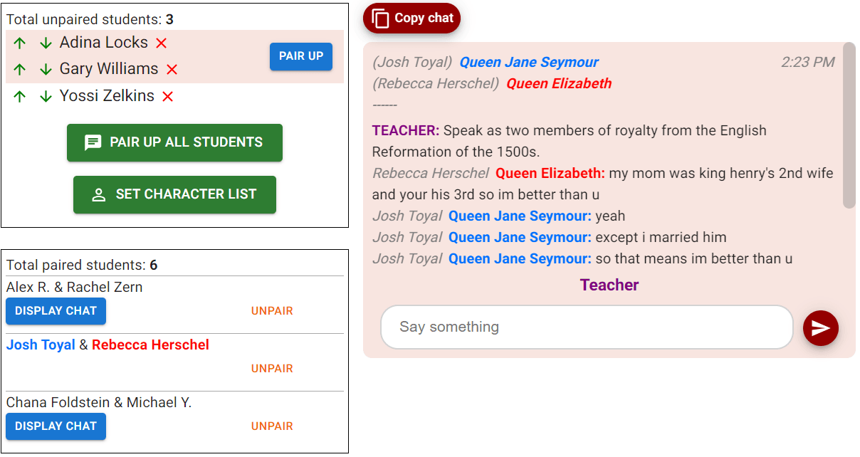 example overview for the teacher